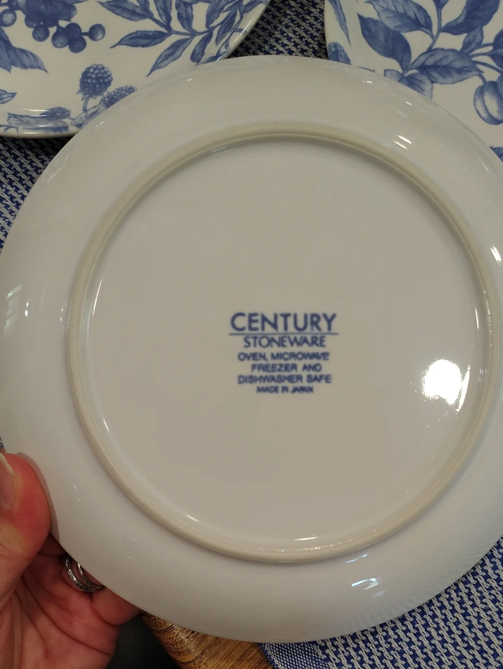 Blue Century Floral Ceramic Dessert Or Salad Plates - Set of 4